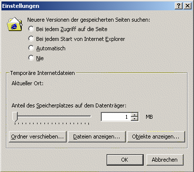 Internet Explorer: Internetoptionen