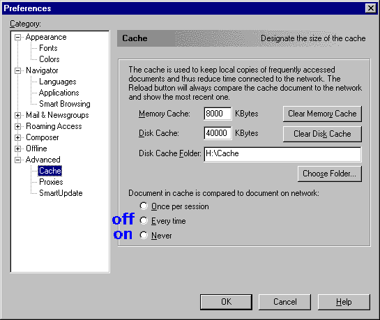 Netscape: Settings